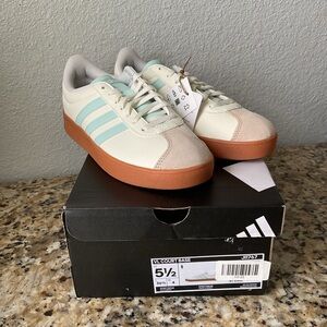 Adidas Teal and White VL Court 3.0 Shoes NWT